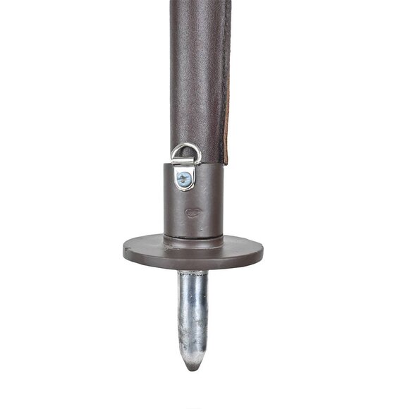 Adjustable Leather Walking Coffee Brown Stick Folding Seat Outdoor adventure - Picture 5 of 15